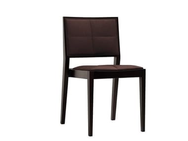 MANILA SI2111 - Stackable solid wood chair with integrated cushion by Andreu World