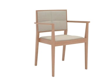 MANILA SO2033 - Stackable beech easy chair with armrests by Andreu World