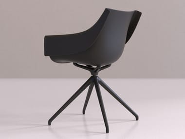 MANTA - Trestle-based garden chair with armrests by Vondom