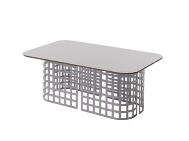 MARA - Garden coffee table with HPL top and iron base by Slide