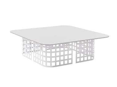 MARA - Square garden table with HPL top and iron base by Slide