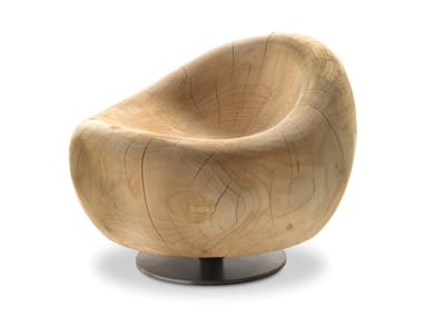 MAUI - Swivel cedarwood easy chair by Riva 1920