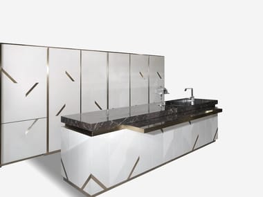 MAYFAIR - Marble kitchen with island by Visionnaire