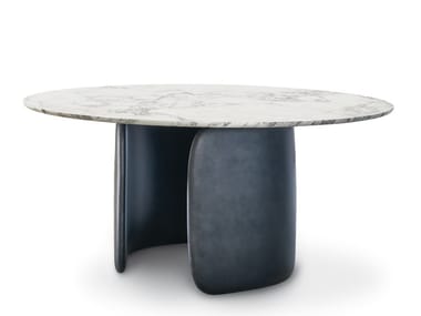 MELLOW - Round table with polyurethane base by Bonaldo