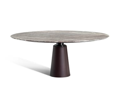 MESA DUE - Round dining table with marble top by Poltrona Frau