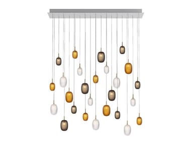 METAMORPHOSIS 26 RECTANGULAR - LED handmade blown glass pendant lamp by bomma