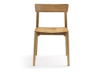 MIA WOOD - Open back solid wood chair by Riva 1920