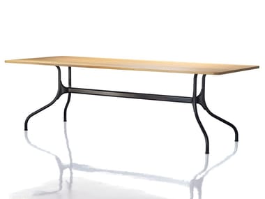 MIL? - Rectangular aluminium and wood dining table by Magis