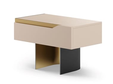 MIRAGE - Rectangular wooden bedside table with drawers by Cantori