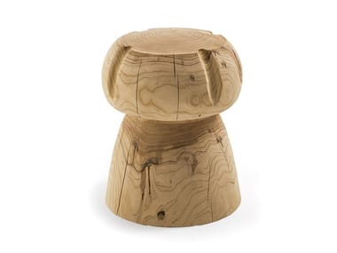 MISS CHAMPAGNE - Low solid cedar wood stool by Riva 1920
