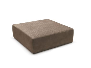 STONE - Square leather pouf by Misuraemme