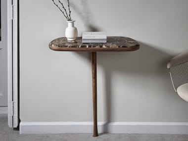 MOMENTS - Rectangular Dark Emperador marble console table by Nomon