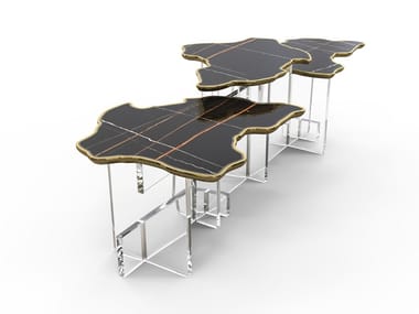 MONET XL - Coffee table with marble top and acrylic base by Boca do Lobo