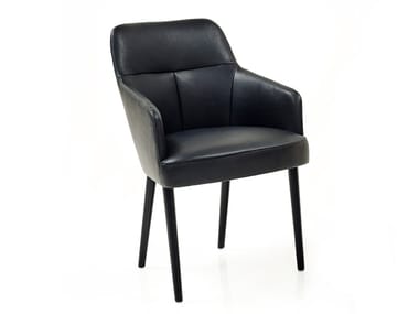 MONO - Leather chair with armrests by Wittmann