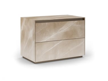 MONOLITE - Rectangular glass bedside table with drawers by Reflex