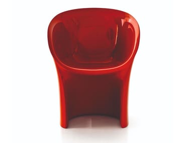 MOON - Polyethylene easy chair with armrests by Moroso