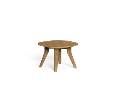 MOON TEAK - Square teak garden side table by Talenti