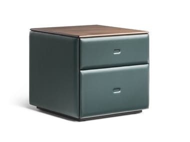 MOONDANCE - Leather bedside table with drawers by Poltrona Frau