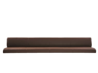 MOUNT - Wall-hung leather bench with back by more