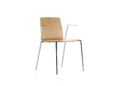 YO - Multi-layer wood chair with armrests by Frezza