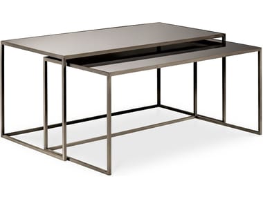 NARCISO - Stackable rectangular iron coffee table by Cantori
