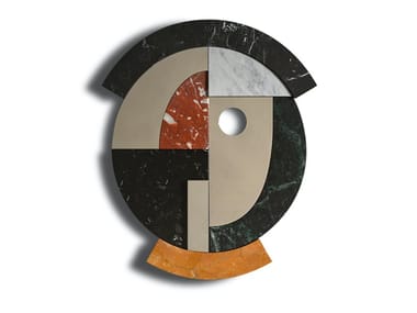 NEIGHBORS - Framed wall-mounted marble mirror by Salvatori