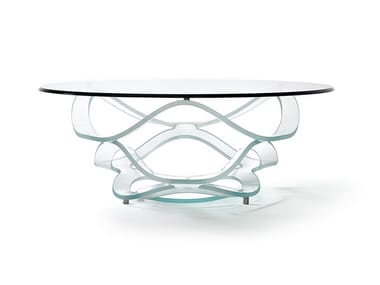 NEOLITICO - Round glass coffee table by Reflex