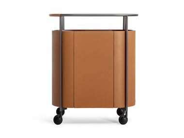 MI - Tanned leather Kitchen trolley by Poltrona Frau