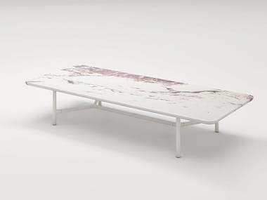 NESSO - Low rectangular marble coffee table by Paola Lenti