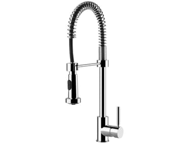 NEUTRON HT - Professional brass kitchen mixer tap with spray by Gessi