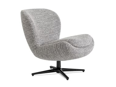 NIELS - Swivel fabric easy chair with 4-spoke base by Sicis