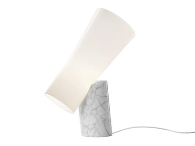 NILE - LED Carrara marble and blown glass table lamp by Foscarini