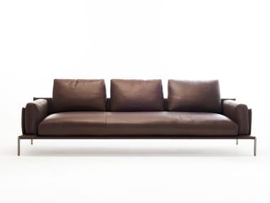 NOAH - 3 seater leather sofa by Zanotta