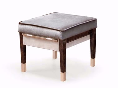 NOIR - Upholstered fabric pouf by Turri