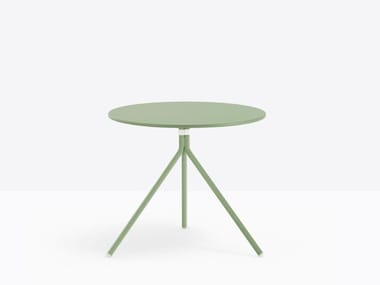 NOLITA 5453 H 480 - Contemporary style round steel contract table with 3-star base by Pedrali