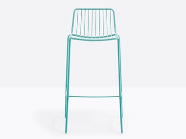 NOLITA 3658 - High metal stool with back by Pedrali