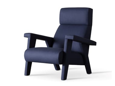 NORA - Fabric armchair with armrests by Meridiani