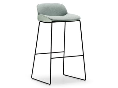 NUEZ BQ2781 - BQ2782 - High sled base stool with back by Andreu World