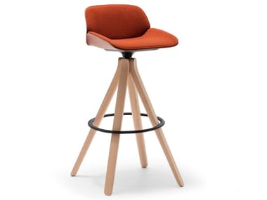 NUEZ BQ2779-BQ2780 - High swivel stool with back by Andreu World