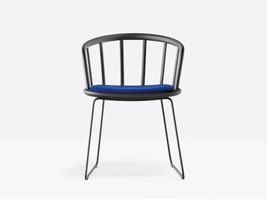 NYM 2856 - Sled base ash chair with integrated cushion by Pedrali