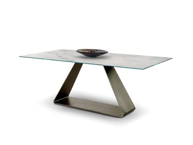 OH - Rectangular Marble glass dining table by Reflex