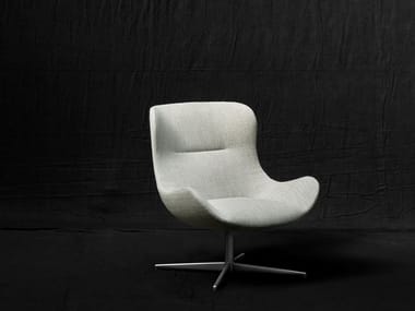 OOLONG - Fabric armchair with 4-spoke base with armrests by Living Divani