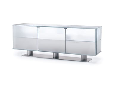 ONIS - Wood and glass sideboard with drawers by Reflex