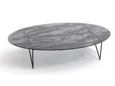 AEROZEPPELIN - Oval crystal and steel coffee table by Moroso