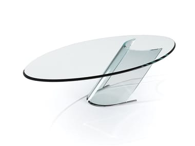 TAU - Oval glass coffee table by Reflex