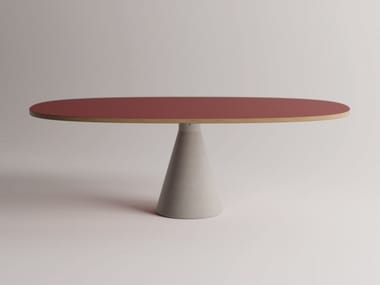 1957 CLUB 44 - Oval wooden dining table by Agapecasa