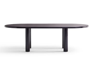 SMALTO - Oval enamelled steel table by Knoll