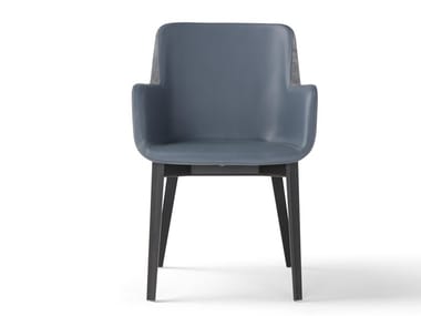 PANIS - Upholstered leather chair with armrests by Amura