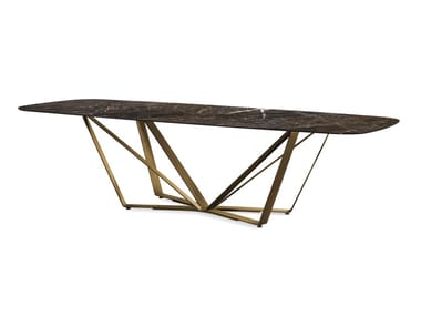 PAPILLON - Rectangular Marble glass dining table by Reflex