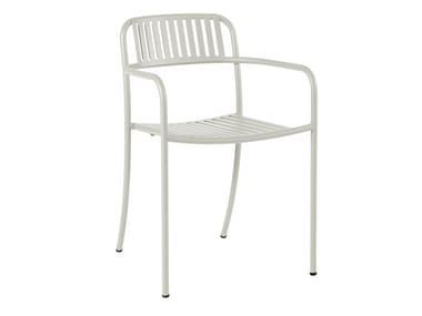 PATIO - Stainless steel garden chair with armrests by Tolix